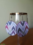 Geometrikus chevron mintás fa fülbevaló akciós termékkép 1