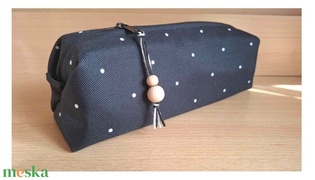 Pöttyös fekete origami tolltartó/neszesszer - nagy méretű akciós termékkép 1