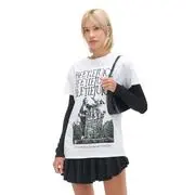 Cropp - Nyomott mintás fehér póló Beetlejuice - fehér akciós termékkép 1