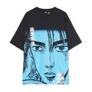 Cropp - Nyomott mintás fekete póló Initial D - fekete akciós termékkép 1