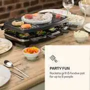 Klarstein Entrecote, 2 az 1-ben raclette grill fonduevel, 1100 W, természetes kő, 8 személyre termék 2. képe