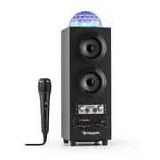 Auna DiscoStar Black, hordozható bluetooth hangfal, USB, akkumulátor, LED, mikrofon akciós termékkép 1