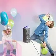 Auna DiscoStar Black, hordozható bluetooth hangfal, USB, akkumulátor, LED, mikrofon termék 2. képe