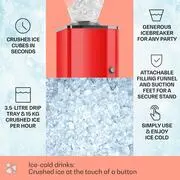 OneConcept Icebreaker, jégkása készítő gép, 15 kg/h, 3,5 L térfogat, jégtartó, rozsdamentes acél termék 2. képe