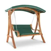 Blumfeldt TAHITI, hintaágy, vörösfenyő, 110 CM, 2 személyes, tető, poliészter akciós termékkép 1