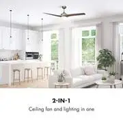 Klarstein Figo, titán, mennyezeti ventilátor, 52", 55 W, mennyezeti lámpa, 2 x 42 W, távirányító termék 2. képe
