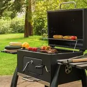 Klarstein Bigfoot faszenes grillező, füstölő, BBQ grill, 55 x 40 cm, acél, fekete termék 2. képe