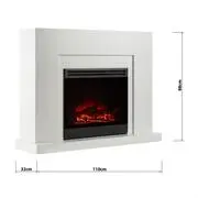 Klarstein Blanca, elektromos kandalló, 750/2000 W, lángok LED-es szimulációja, 40 m², fehér termék 2. képe