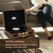 Nostalgy By Auna Peggy Sue retró lemezjátszó, gramofon, USB, AUX, fa hatás/arany termék 2. képe