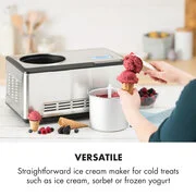 Klarstein Dolce Bacio, fagylaltgép, kompresszor, 2 L, LCD kijelző, érintésvezérlés, roszdamentes acél termék 2. képe