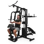 KLARFIT Ultimate Gym 9000, edzőállomás, 7 állomás, max. 150 kg, QR acél, fekete akciós termékkép 1
