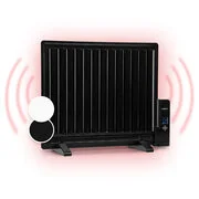 OneConcept Wallander, olajradiátor, 600 W, termosztát, olajfűtés, lapos design, fekete akciós termékkép 1
