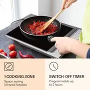 Klarstein MisterCook, infravörös főzőlap, 2000 W, 90 - 650 ° C, időzítő, ezüst termék 2. képe