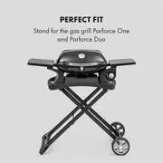 Klarstein Parforce Stand, grillező állvány, tartozék, PE kerekek, összecsukható, fekete termék 2. képe