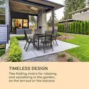 Blumfeldt Almeria garden chair, összecsukható szék, 2 darabos szett, 56,5 x 107 x 68 cm, comfortmesh, antracit termék 2. képe