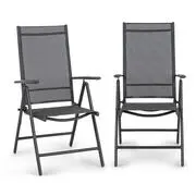 Blumfeldt Almeria garden chair, összecsukható szék, 2 darabos szett, 56,5 x 107 x 68 cm, comfortmesh, antracit akciós termékkép 1