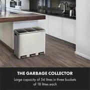 Klarstein Grandmaster Trash, pedálos szemetes kuka, 54 l/3 x 18 l, halk, PP, nemesacél termék 2. képe