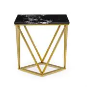 Besoa Black Onyx II, dohányzóasztal, 50 x 55 x 35 cm (SZ x M x M), márvány, arany/fekete akciós termékkép 1