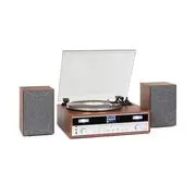 Auna Birmingham, HiFi sztereó rendszer, DAB+/FM, BT, bakelit lemez, CD, USB, AUX bemenet, fa akciós termékkép 1