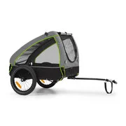 KLARFIT Husky, kerékpár utánfutó kutyáknak, kb. 250L, 600D, Oxford szövet, zöld akciós termékkép 1
