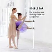 KLARFIT Barre Anna, dupla balett rúd, 110 x 113 cm, 2 x ø 38 mm, fehér termék 2. képe