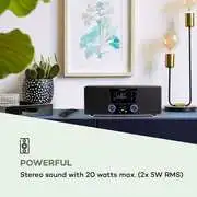 Auna Stockton, mikro sztereó rendszer, max. 20W, DAB +, UKW, CD-lejátszó, BT, OLED, fekete termék 2. képe