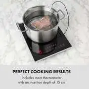 Klarstein Cook n Roll, indukciós főzőlap, 2000 W, 3 órás időzítő, 10 fokozat, fekete termék 2. képe
