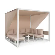 Blumfeldt Havana, pavilon & Lounge-Set, 270x230x270cm, 4 duplaülés, fehér akciós termékkép 1