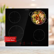 Klarstein Virtuosa EcoAdapt, indukciós főzőlap, 7200 W, 4 zóna, üveg, fekete akciós termékkép 1
