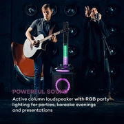Auna Clubmaster Tube, party audio rendszer, max. 150 W, 10" woofer, USB, BT, AUX, fekete termék 2. képe