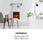 Klarstein Etna Pozzolana, elektromos kandalló, 1800 W, heti időzítő, távirányító, fehér termék 2. képe