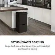 Klarstein Touchless Black Stainless Steel, szemetesláda, érzékelő, 72 l, fekete termék 2. képe