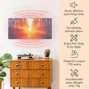 Klarstein Wonderwall Air Art Infinite, infravörös hősugárzó, 120 x 60 cm, 720 W, fali, kép, távirányító termék 2. képe