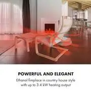 Klarstein Phantasma Manor, etanol kandalló, 3,4 kW, vidéki stílus, MDF, 2,5 h égési idő termék 2. képe
