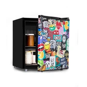 Klarstein Cool Vibe 46+, hűtőszekrény, 46 liter, F energiahatékonysági osztály, VividArt Concept, stickerbomb stílus akciós termékkép 1
