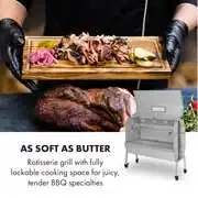 Klarstein Sauenland Pro XL, malacsütő grill, forgó nyárs, 13 W, 4 kerék, rozsdamentes acél termék 2. képe