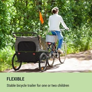KLARFIT Kiddy King, gyerek bicikli utánfutó, babakocsi kocogáshoz, 2-személyes, 40 kg termék 2. képe