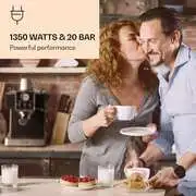 Klarstein Gusto Classico, eszpresszógép, 1350 W, 20 bar, 1,5 l, rozsdamentes acél termék 2. képe
