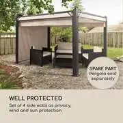 Blumfeldt Pantheon Cortina Pergola, csere oldalfal-készlet: 4 fal, 200 g/m², poliészter szövet, 3 x 6 m termék 2. képe