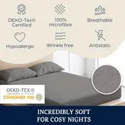 Sleepwise Soft Wonder-Edition, gumis ágylepedő, 180-200 x 200 cm, mikroszálas, sötét szürke termék 2. képe