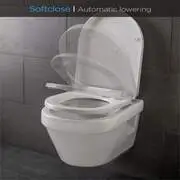 Blumfeldt Senzano, WC-ülőke, D-alak, automatikus lecsukódás, antibakteriális, fehér termék 2. képe