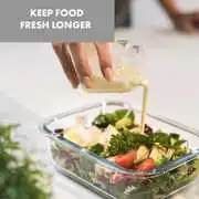 Klarstein Glaswerk Jardine, ételhordozó, 3 darabos készlet, 1 kamra, 1040 ml, boroszilikát üveg, fedél termék 2. képe