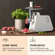 Klarstein Mighty Mince 500, elektromos húsdaráló, 1361 W, 3 perforált acéltárcsával termék 2. képe