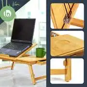 Blumfeldt Laptop tartó asztalka, szellőzőnyílásokkal, állítható magasság, 58 x 23 x 29 cm, bambusz termék 2. képe