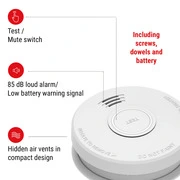 SHD by oneConcept DOF19, Füstérzékelő, műanyag, figyelmeztető jelzés: 85 dB, 9V elemmel termék 2. képe