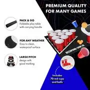BeerCup Baseliner, alátét játékterülettel beer pongra, audio, fogantyúk, labdataró, 6 labdácska termék 2. képe