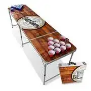 BeerCup Backspin Beer Pong, asztal, készlet, fa, jégtartó rekesz, 6 labda, 100 Cups akciós termékkép 1