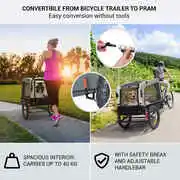 KLARFIT Utánfutó kutyának, kutyaszállító, Husky Vario 2 az 1-ben kb. 240L 600D Oxford termék 2. képe