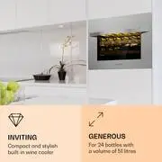 Klarstein Vinsider 24 Built-In Uno, beépített borhűtő, 24 palack, 1 zóna, rozsdamentes acél termék 2. képe