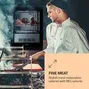 Klarstein Steakhouse Pro 98 Onyx, húsérlelő hűtőszekrény, 1 zóna, 98 liter, 1-25°C, érintőképernyő, panoráma ablak termék 2. képe